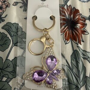 Mint Gold and Purple Gem Butterfly Key Holder